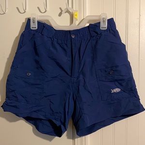 Aftco Mens Size 32 Blue Fishing Shorts